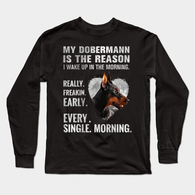 Doberman Pinscher - Dobermann Long Sleeve T-Shirt by Nartissima